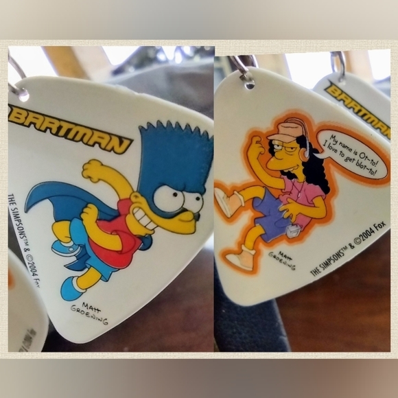 New Handmade Bartman & Ot-To Guitar Pick Dangle Earrings - Picture 5 of 10